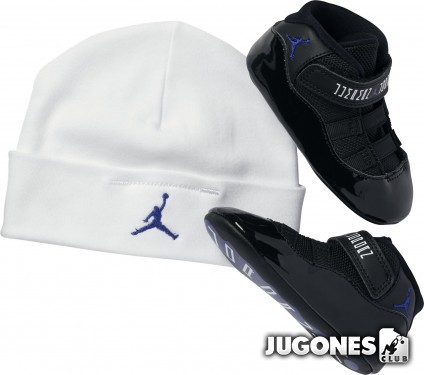 Pack Patucos y Gorro Jordan 11 retro(GP)