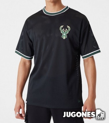 Camiseta New Era Milwaukee Bucks NBA Lifestyle Mesh Oversized