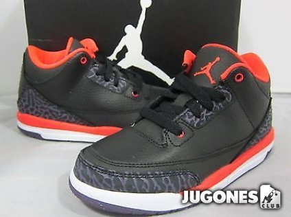 Nike Air Jordan 3 Black Crimsom (PS)