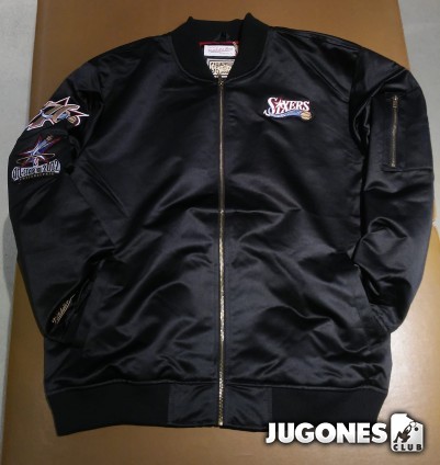 Lightweight Satin Bomber Philadelphia 76ers