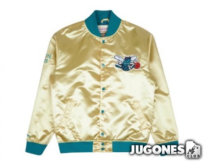 Mitchell & Ness Charlotte Hornets Lightweight Satin Jacket Gold - Teal