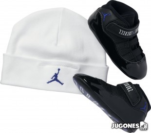 Pack Patucos y Gorro Jordan 11 retro(GP)