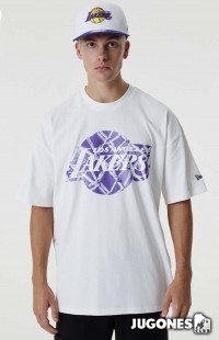 Camiseta New Era LA Lakers NBA Infill Logo Oversized Blanco