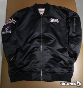 Lightweight Satin Bomber Philadelphia 76ers